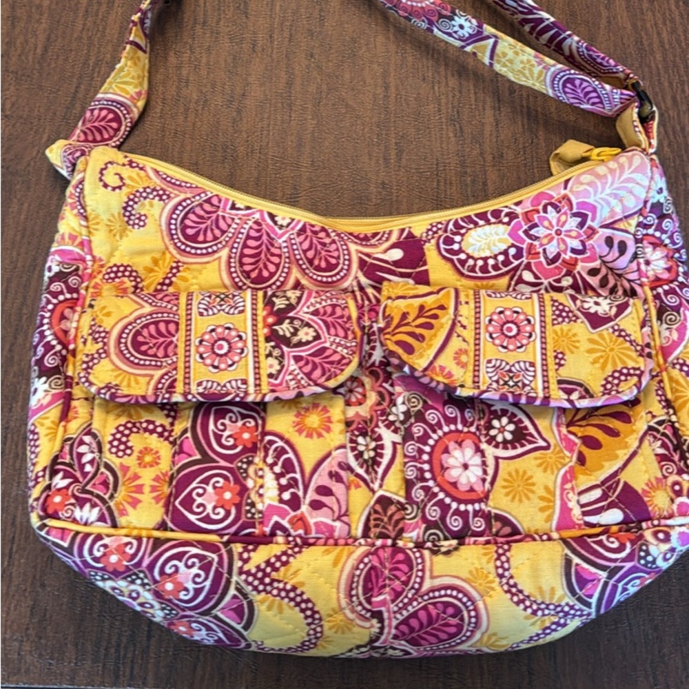 Vera Bradley Yellow and Pink Floral Crossbody Bag